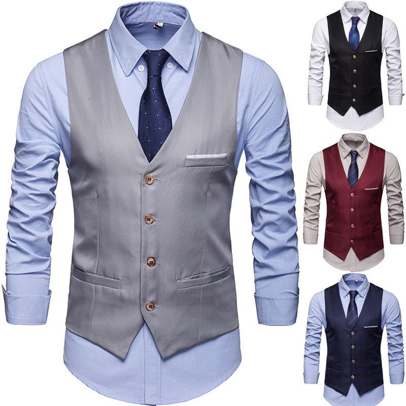 Suit Vest Men's Formal and Casual Business Style Groomsman Outfit