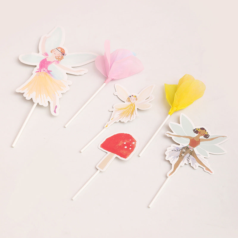 Birthday Party Disposable Tableware suit Cute Fantasy Wind Flower Fairy Disposable Paper Plate Party Decoration Supplies