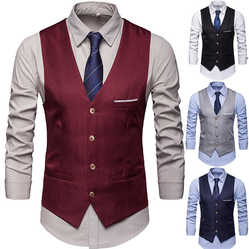 Suit Vest Men's Formal and Casual Business Style Groomsman Outfit