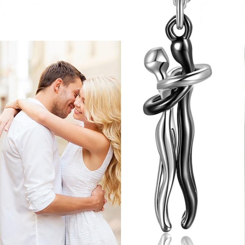 Love Hug Necklace for Couples 18K Gold Unisex Jewelry Simple Clavicle Chain For Valentine's Day Gift