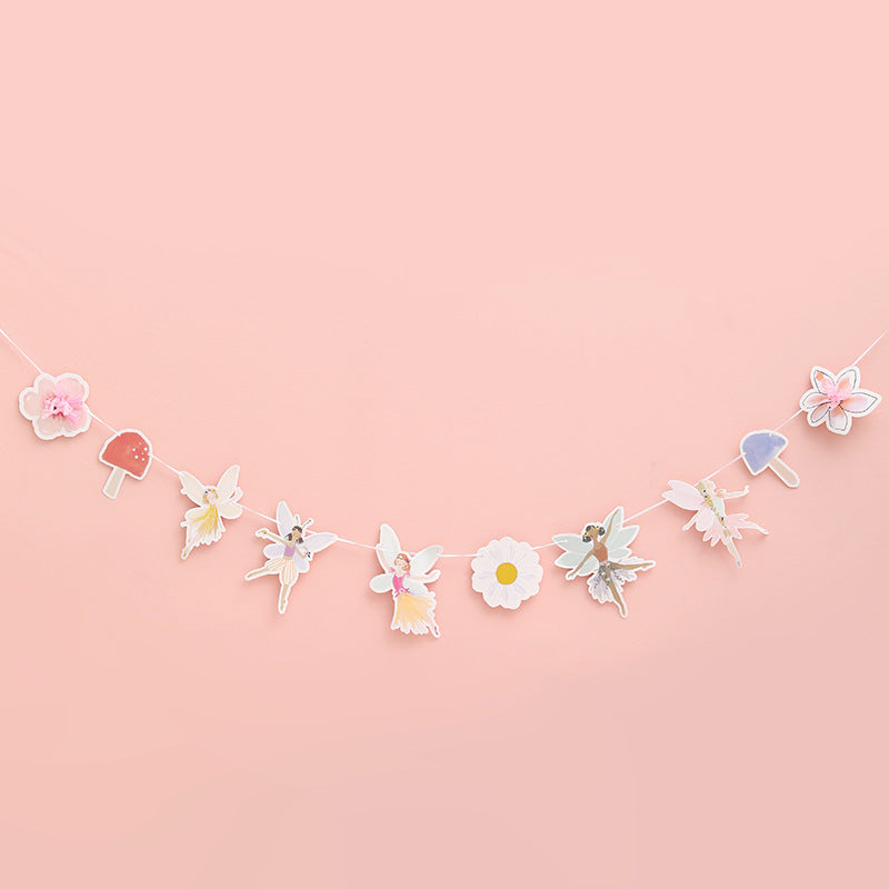 Birthday Party Disposable Tableware suit Cute Fantasy Wind Flower Fairy Disposable Paper Plate Party Decoration Supplies