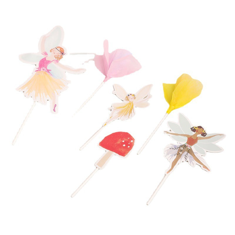 Birthday Party Disposable Tableware suit Cute Fantasy Wind Flower Fairy Disposable Paper Plate Party Decoration Supplies